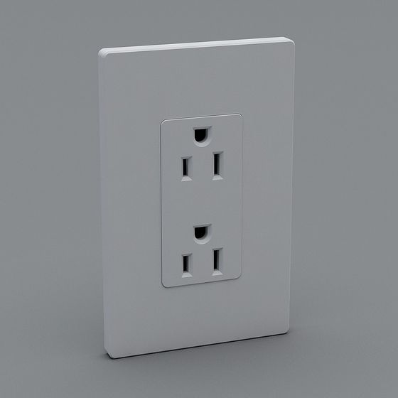 Stylish Low-Poly 3D Socket Model for Modern Interiors