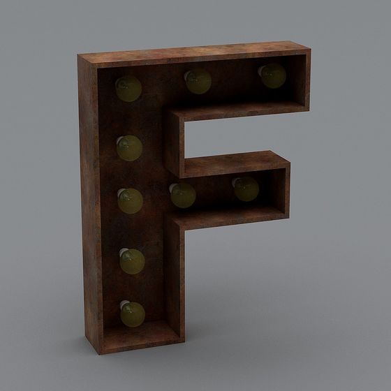 Vintage Industrial 'F' Letter 3D Model