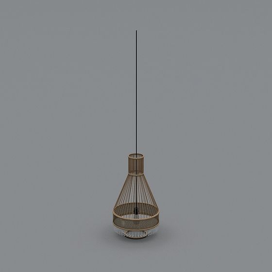 Bamboo Woven Pendant Light 3D model