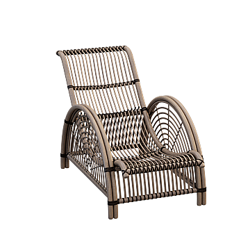 Tropical Rattan Chair 3D Model – Low-Poly Woven Design