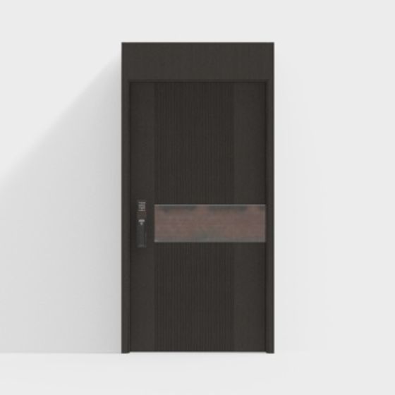 Elegant Black and Gold 3D Model Door