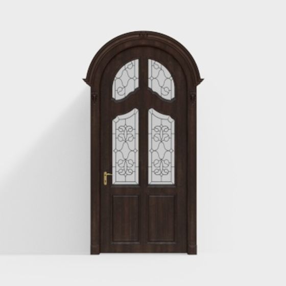 Vintage Arch Wood Door 3D model for Creative Designs