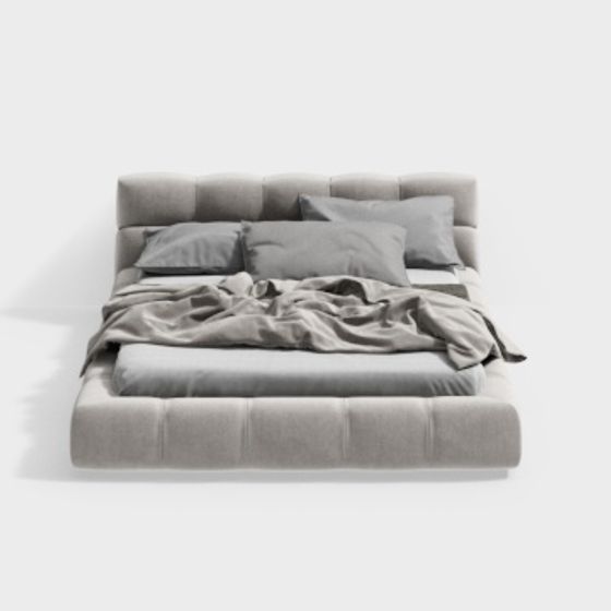 Stylish Urban Comfort 3D model Bed for Contemporary Homes
