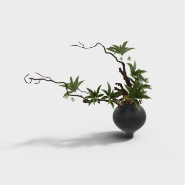 Vibrant Low-Poly Potted Plant – Textured Nature Model