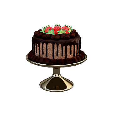 Delicious Low-Poly Chocolate Cake 3D Model – Textured Dessert