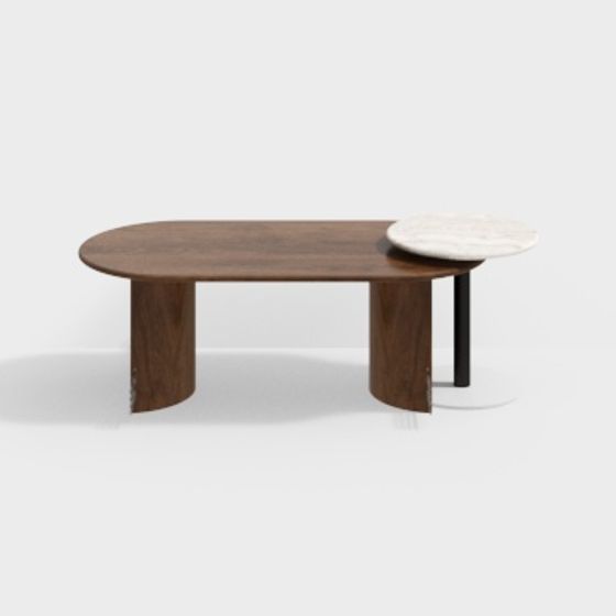 Sleek Low-Polygon Coffee Table 3D model
