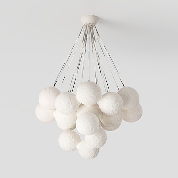White Disk Chandelier 3D Model