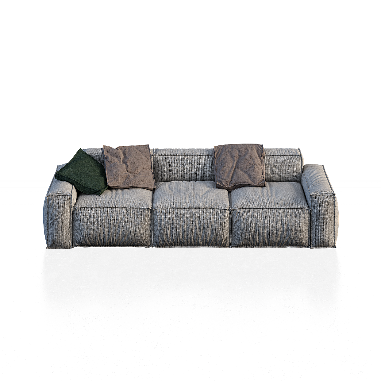 Modern Low-Polygon Sofa 3D Model – Minimalist Fabric Design