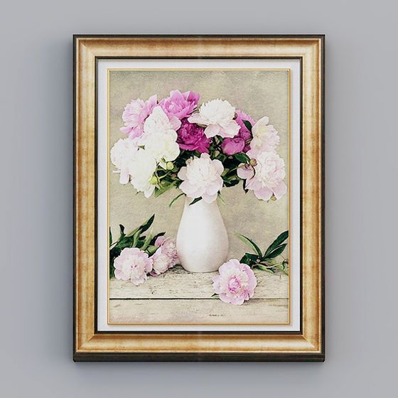 Vase and Peony 3D Model