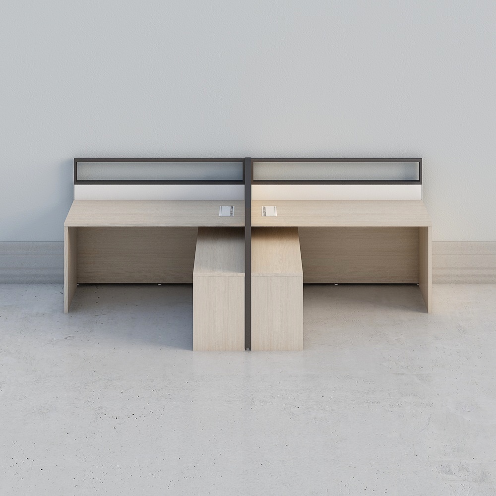 Modern Minimalist Office Desk 3D model
