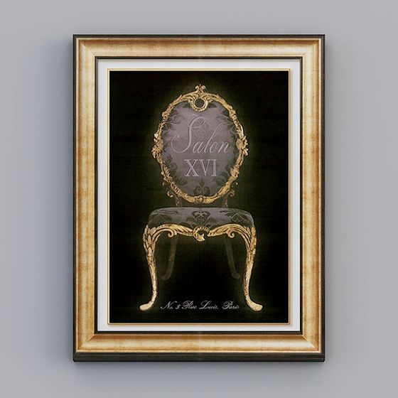 Salon XVI Luxurious Armchair 3D model