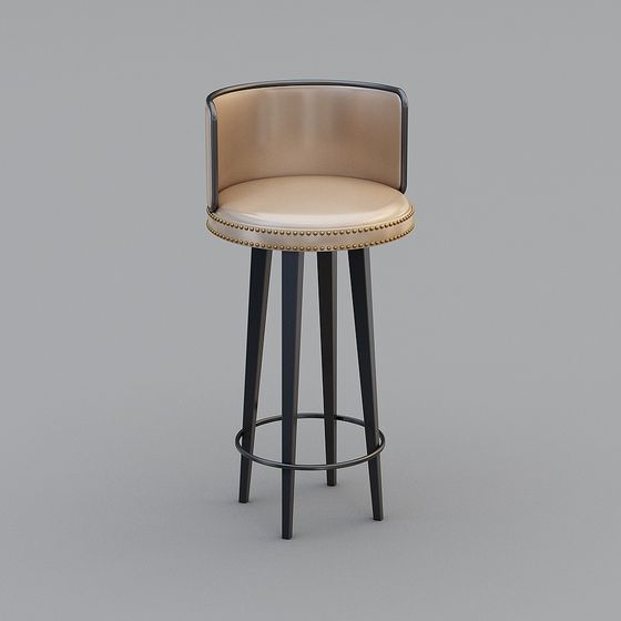 Stylish Low-Poly Bar Stool 3D model