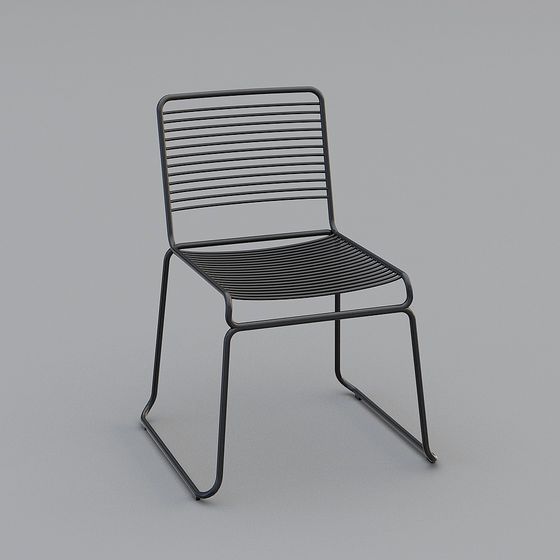 Elegant Metal Chair 3D Model Design