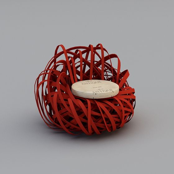 Woven Nest 3D Model in Low Poly Style
