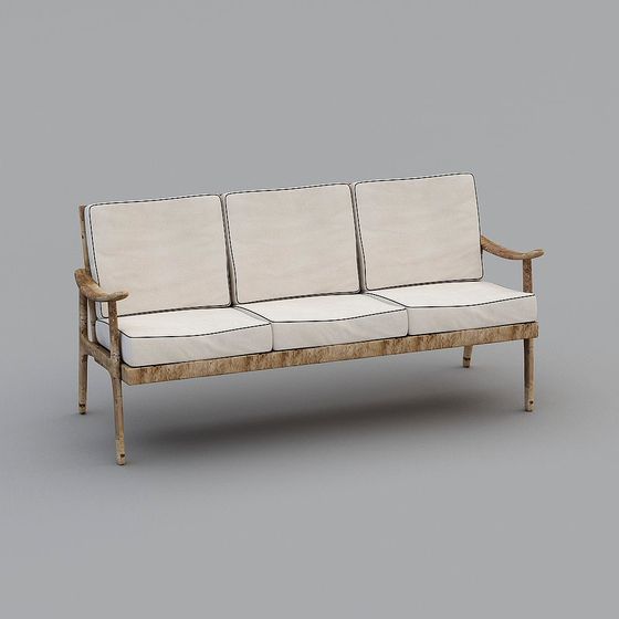 Vintage Sofa 3D model with Artistic Charm