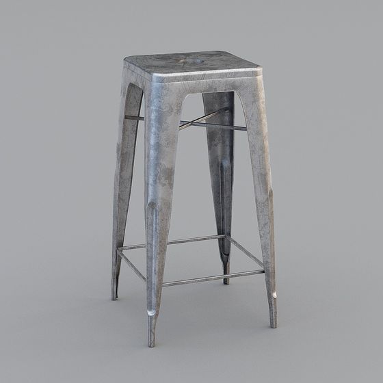 Unique Metal Bar Stool 3D model for Modern Design