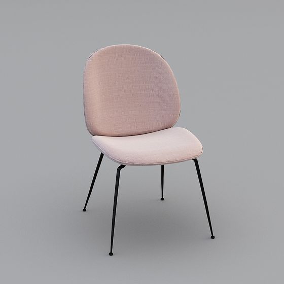 Elegant Pink Chair 3D model for Interior Design