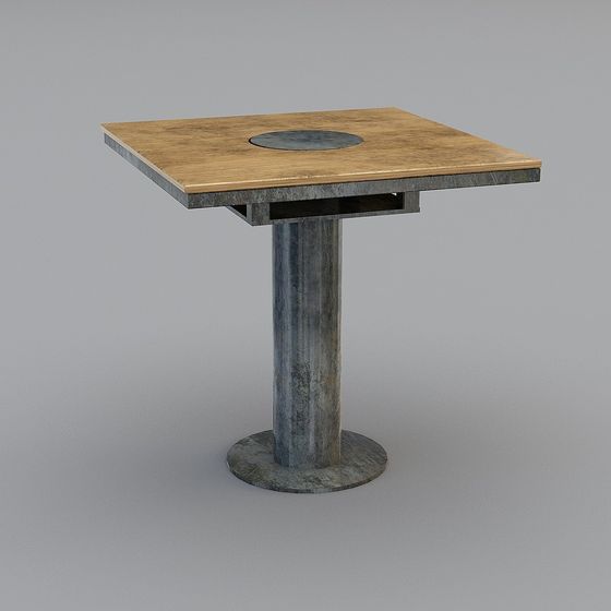 Industrial Style Coffee Table 3D Model for Contemporary Spaces