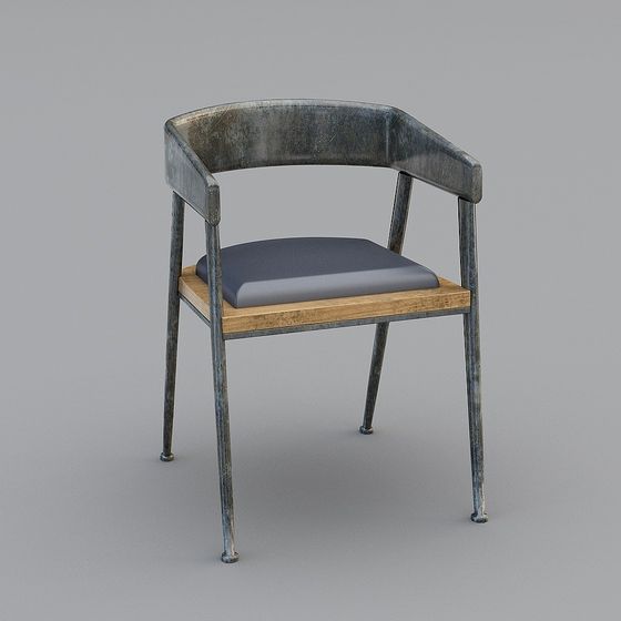 Unique Industrial Metal Chair 3D Model