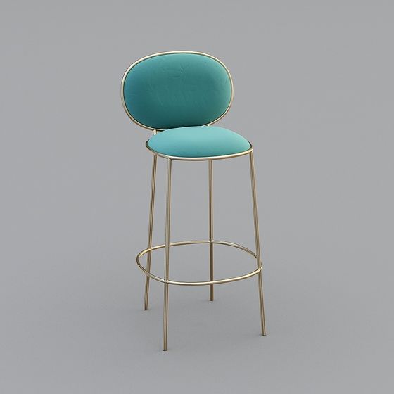 Elegant Low-Poly Bar Stool 3D model