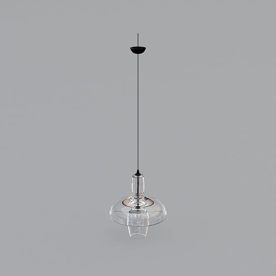 Glass Light 3D model – Modern Minimalist Chandelier