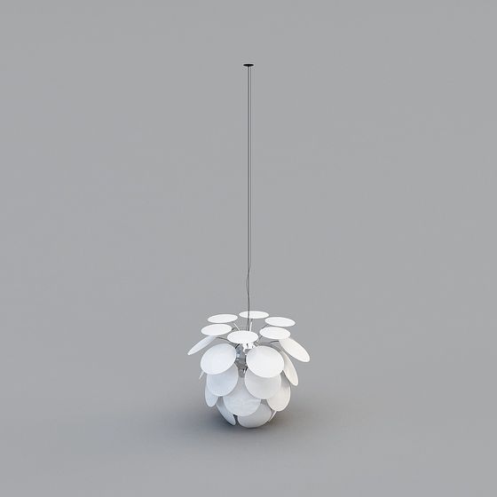 Artistic Flower-Shaped Pendant Light 3D model