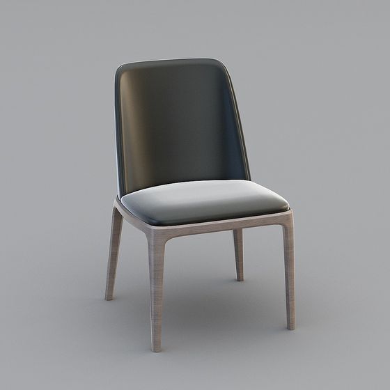 Stylish Chinese Restaurant Dining Chair 3D Model in Earth Color