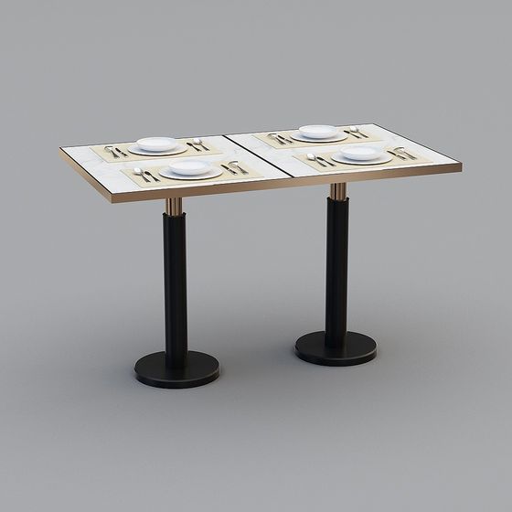 Elegant Low-Poly Dining Table 3D model