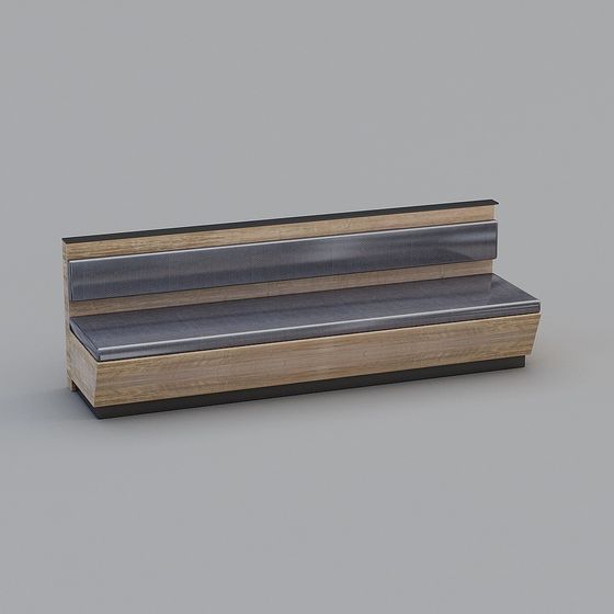 Elegant Wooden Bench 3D model for Contemporary Spaces