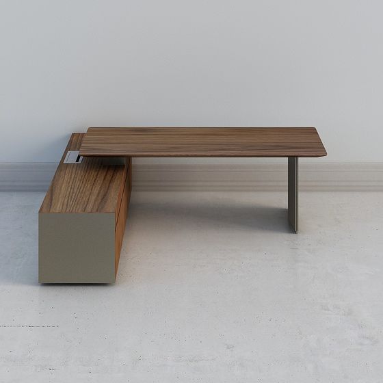 Stylish L-Shaped Office Desk 3D Model