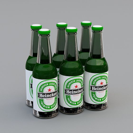 Heineken Beer Bottle High-Detail 3D model