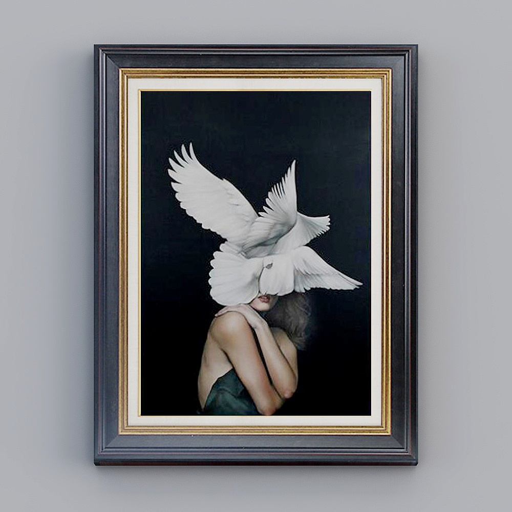 Of064-d- painting alliance-European American-retro black frame