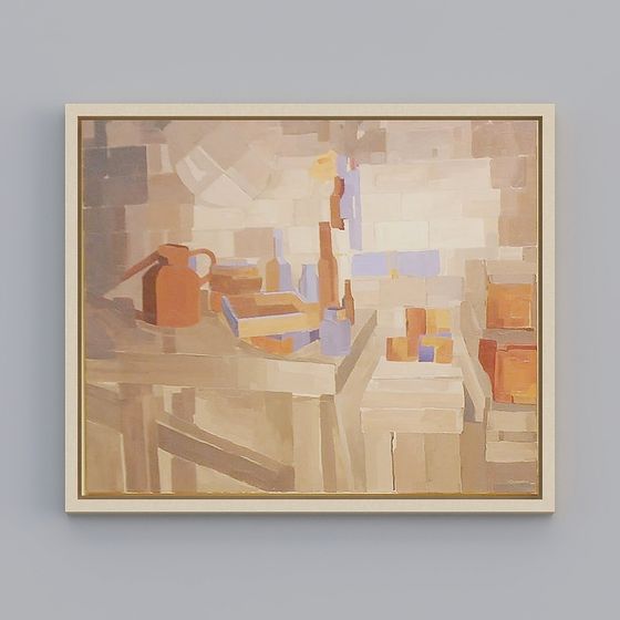 Artistic Low-Poly 3D Model for Creative Spaces