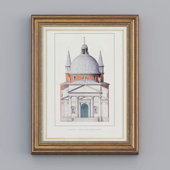 Stylish Venice Savior Church 3D model in Low-Poly Style