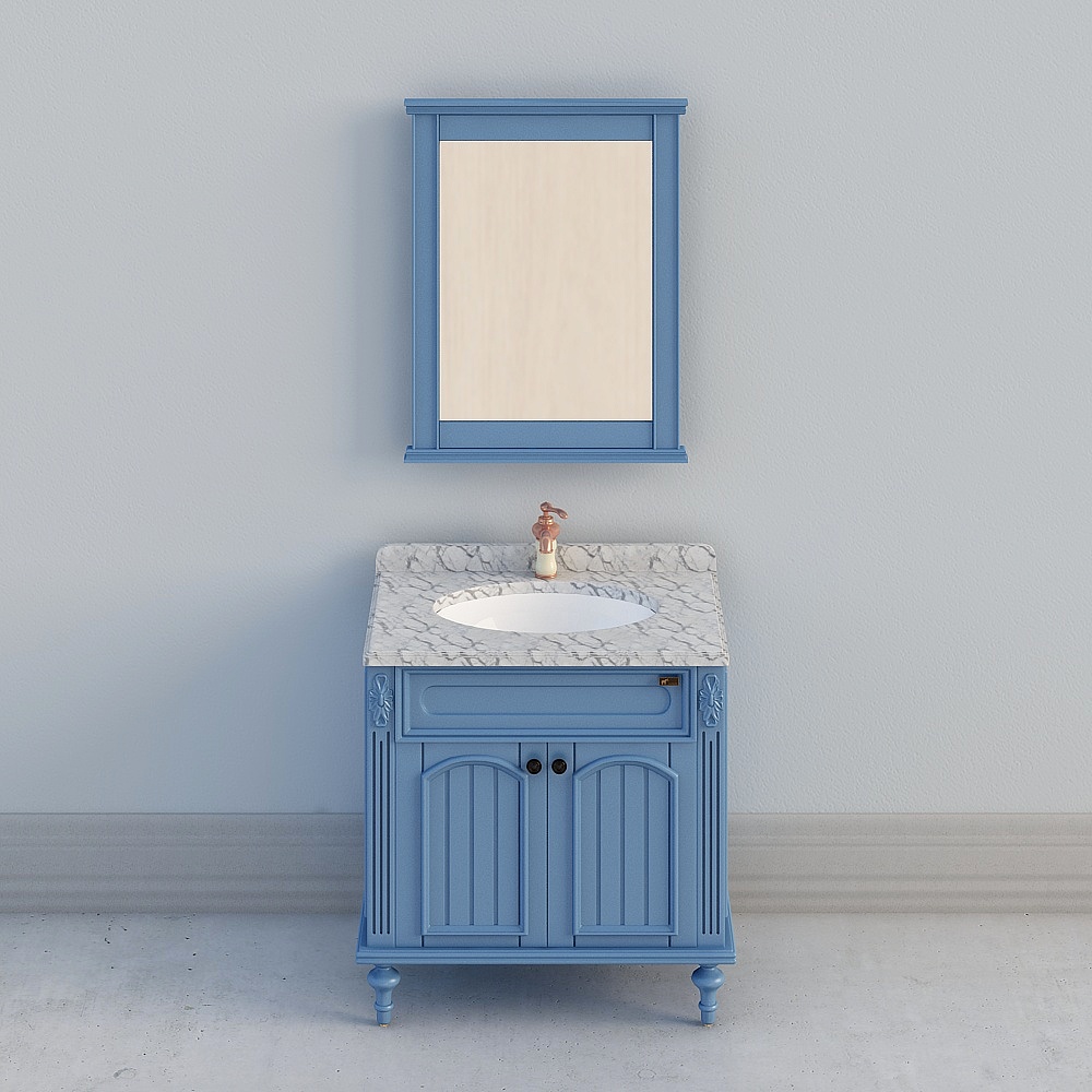 Retro Bathroom Cabinet 3D model for Modern Design