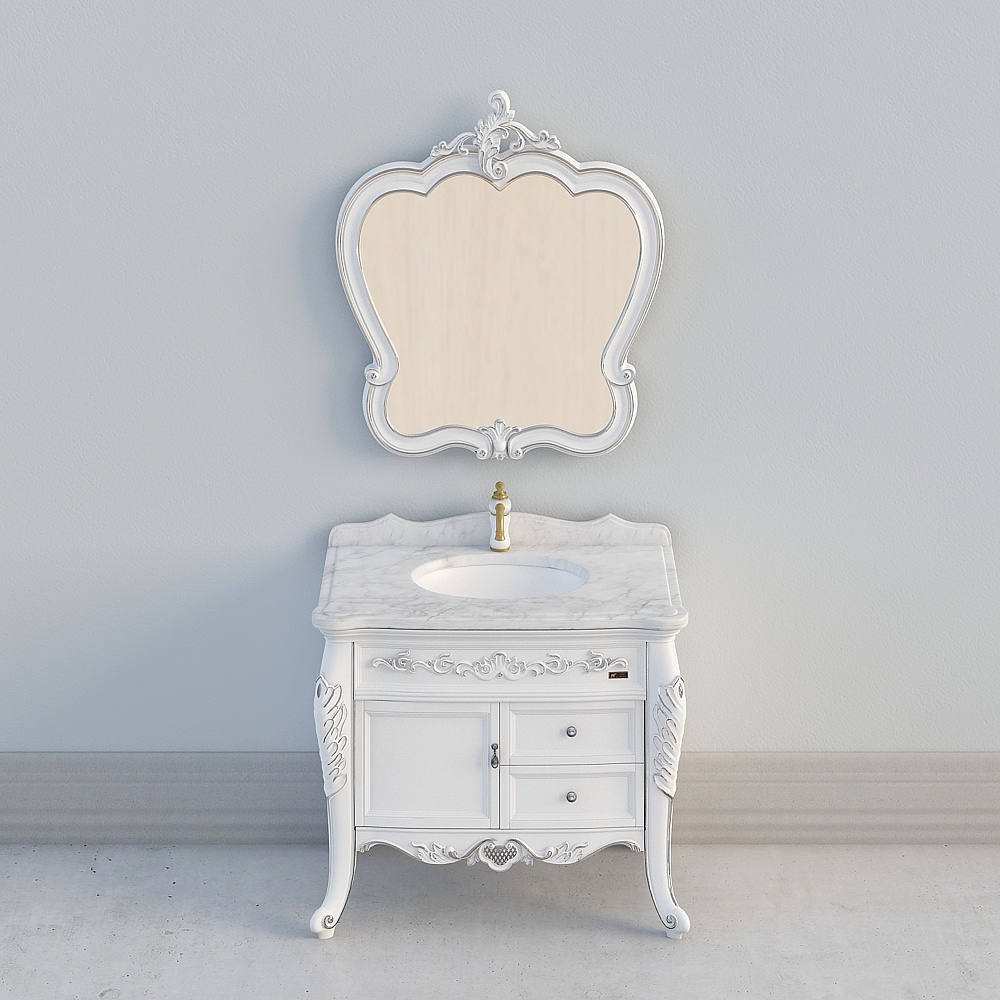 Vintage Bathroom Cabinet 3D model