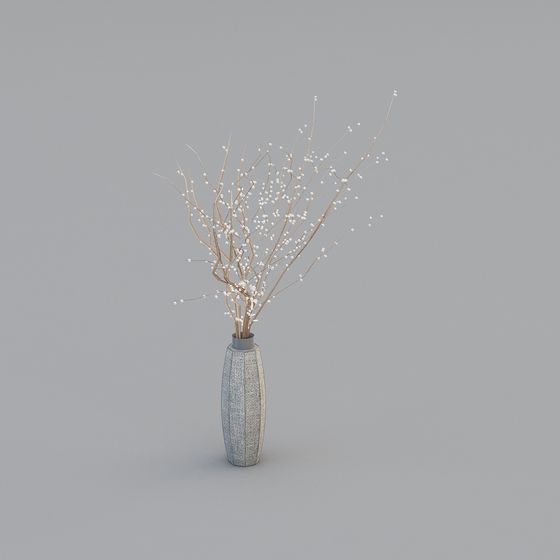 Snowy Branch Vase 3D model