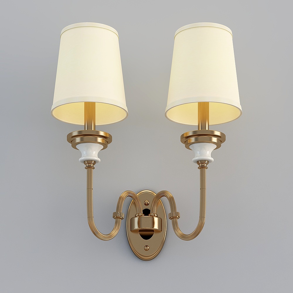 American Pastoral Ceramic Fabric Wall Light