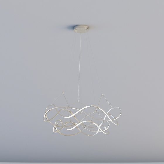 Elegant Low-Poly Chandelier 3D model