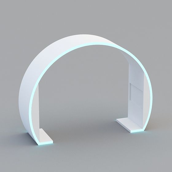 Curved Porch 3D model for Modern Design