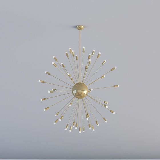 Elegant Low-Poly Chandelier 3D model for Modern Spaces