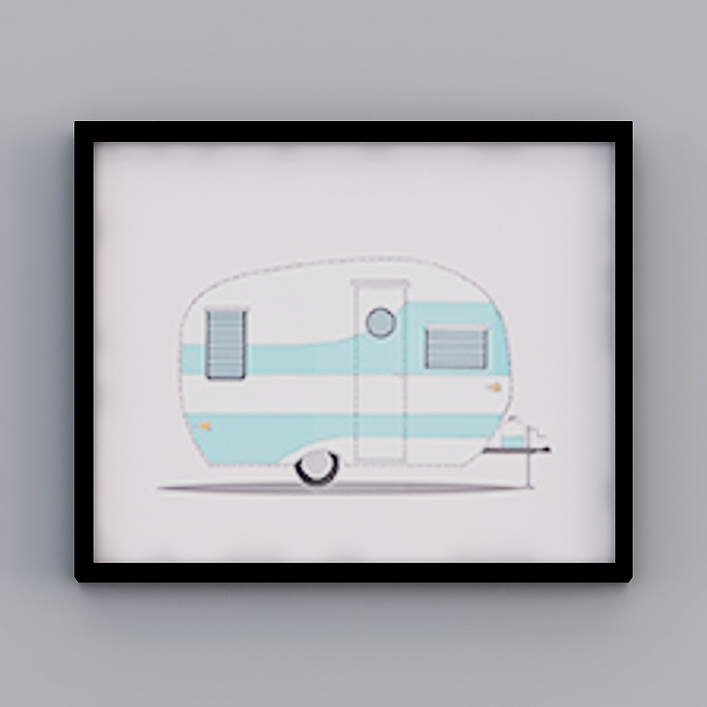 Charming Retro Trailer 3D model