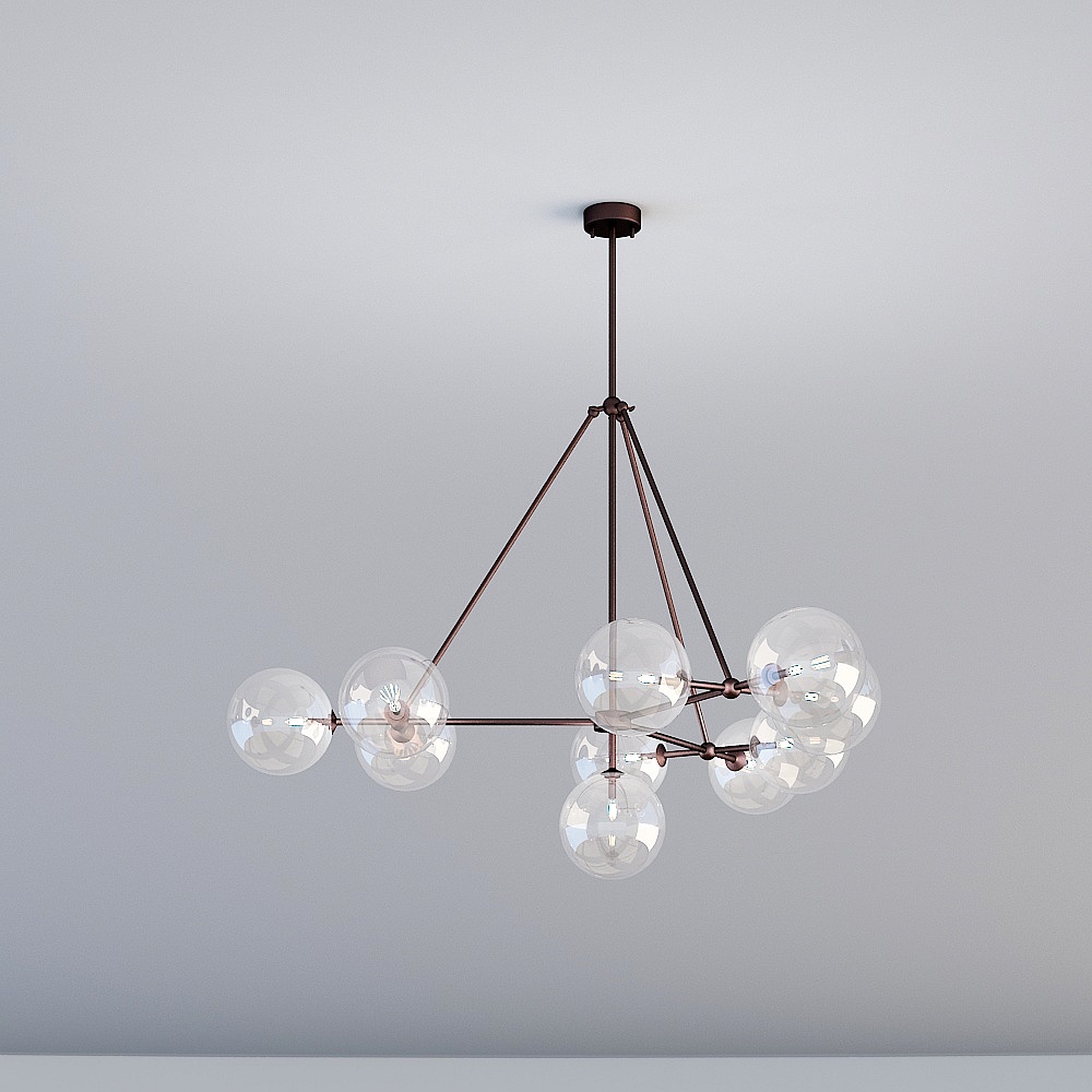 Elegant Low-Polygon Chandelier 3D model