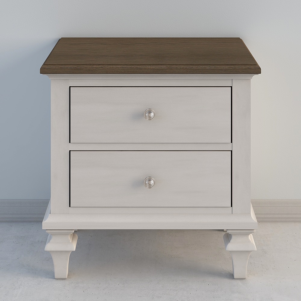 Ring Mereg West Modern Simple Light Luxury Wood Bedside Cabinet Simple White Storage Locker Bedroom Bedside Cabinet 711510