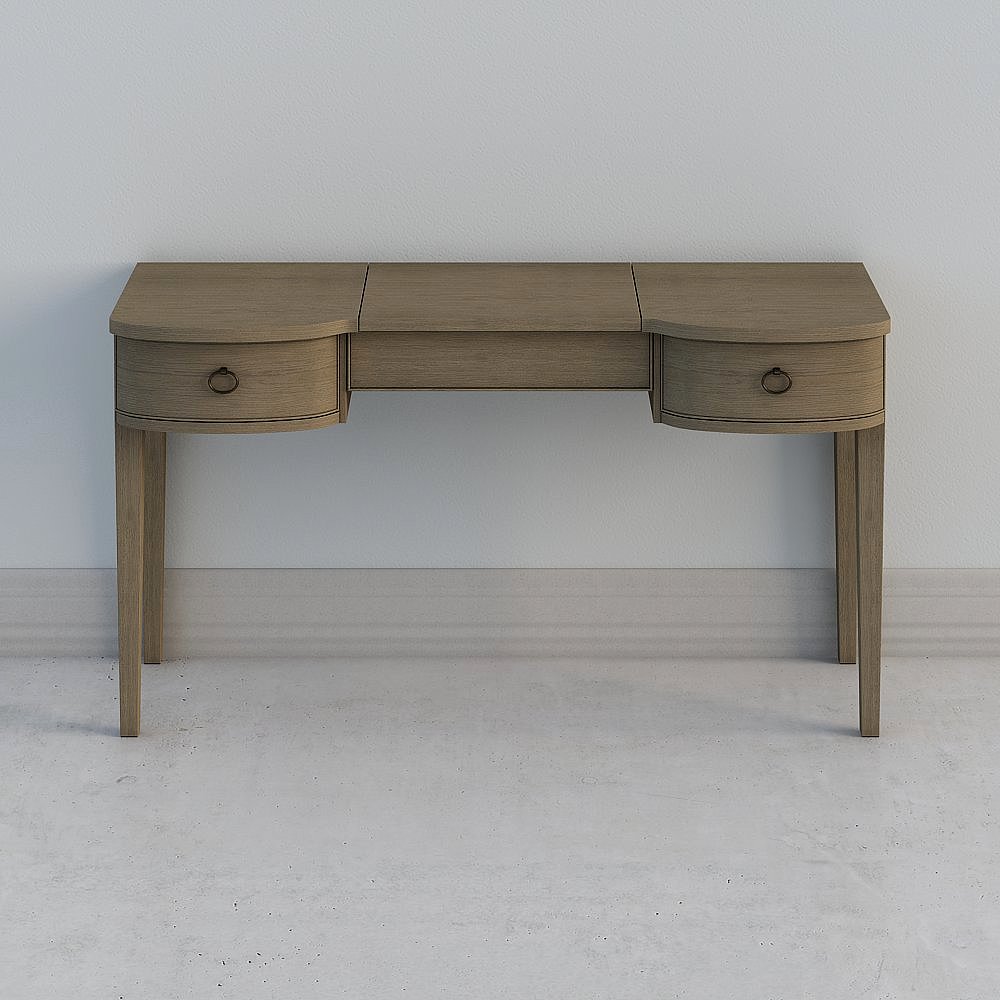 Huanmei Legacy American Modern Minimalist Light Luxury Flip-Top Dressing Table, Small Apartment Solid Wood Multifunctional Makeup Dressing Table 716535