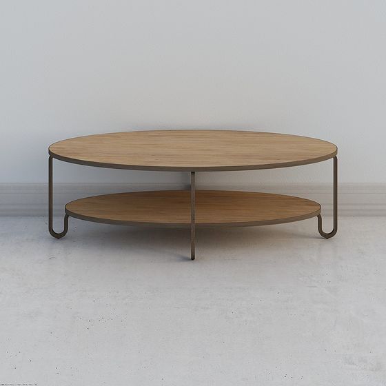 Stylish Low-Poly Round Coffee Table 3D model