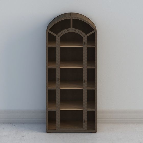 Elegant Vintage Arch Bookshelf 3D model