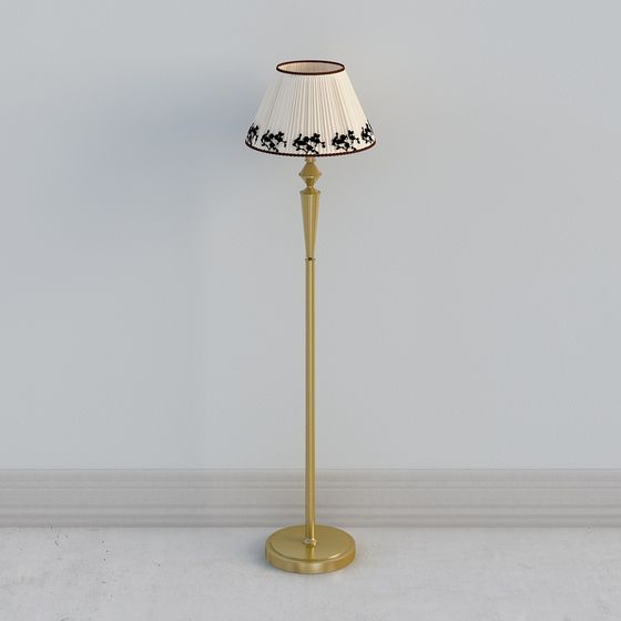 Elegant Floor Lamp 3D model Blending Classical and Modern Design