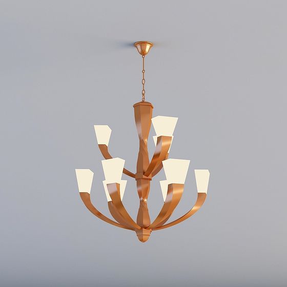 Elegant Low-Poly Chandelier 3D model