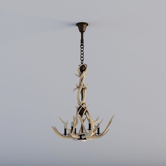Elegant Antler Chandelier 3D model